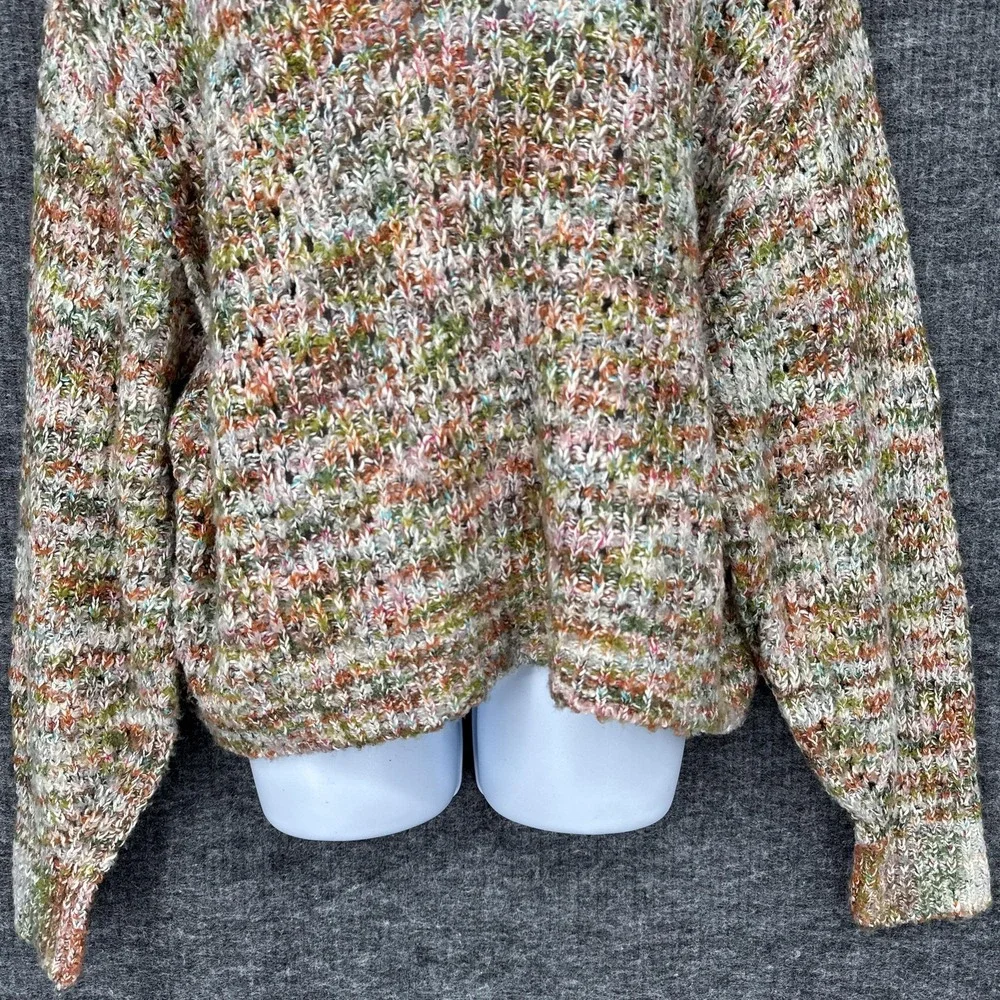 Free‎ People Sweater Womens Small Multicolor V Neck Knit Pullover Long Sleeve